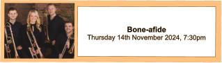 Bone-afide Thursday 14th November 2024, 7:30pm